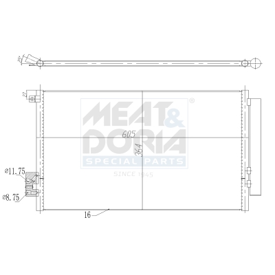Condensor, airconditioning Meat Doria 991280