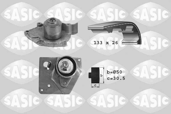 Distributieriem kit inclusief waterpomp Sasic 3904004