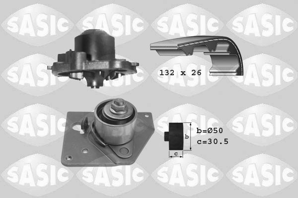 Distributieriem kit inclusief waterpomp Sasic 3904007