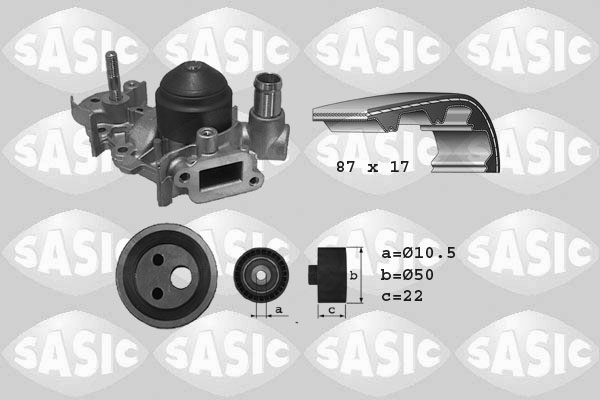 Distributieriem kit inclusief waterpomp Sasic 3904009