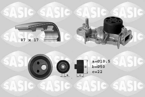 Distributieriem kit inclusief waterpomp Sasic 3904028