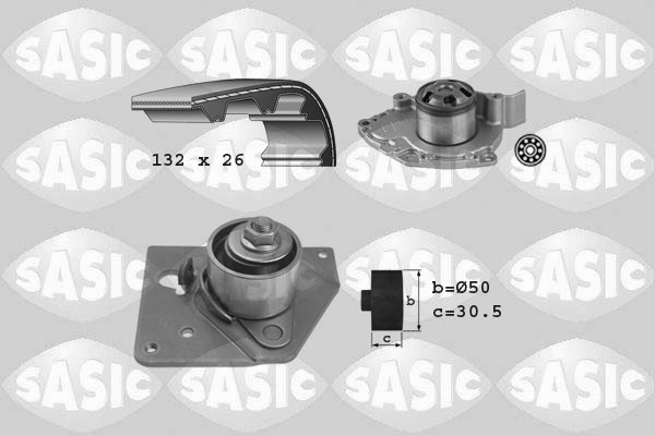 Distributieriem kit inclusief waterpomp Sasic 3904032