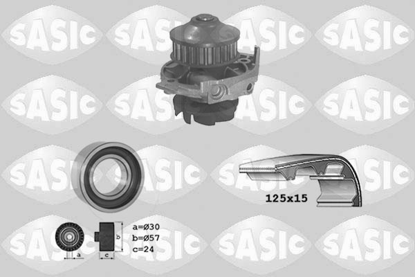 Distributieriem kit inclusief waterpomp Sasic 3906018