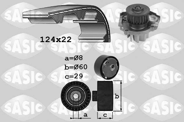 Distributieriem kit inclusief waterpomp Sasic 3906037