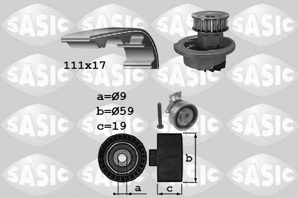 Distributieriem kit inclusief waterpomp Sasic 3906071