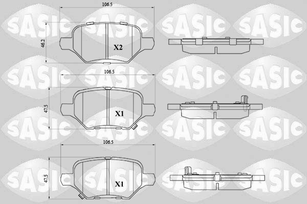 Remblokkenset, schijfrem Sasic 6210119
