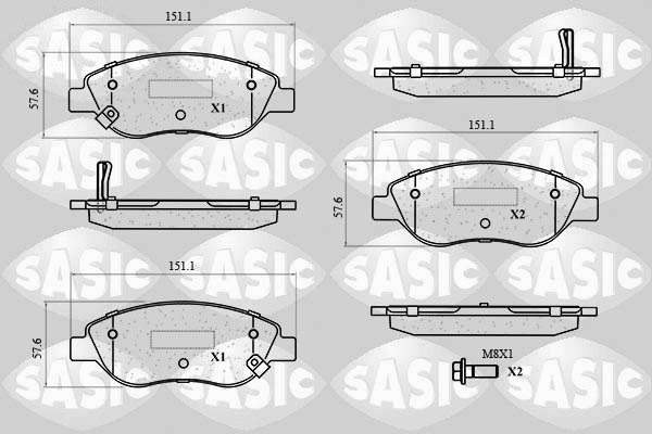 Remblokkenset, schijfrem Sasic 6210135