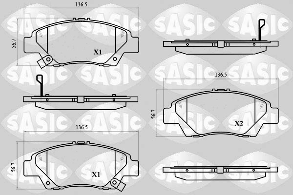 Remblokkenset, schijfrem Sasic 6210151