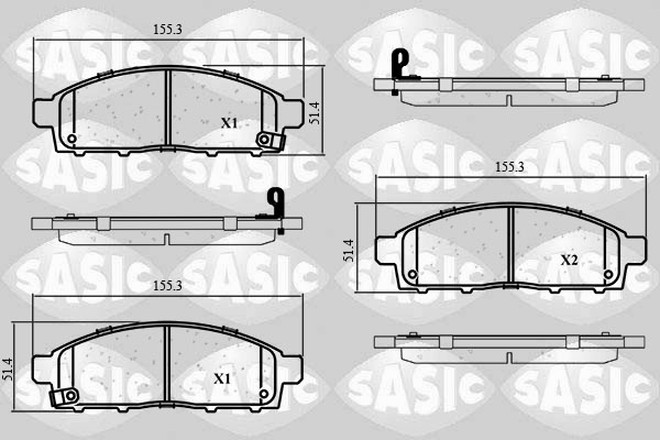 Remblokkenset, schijfrem Sasic 6210152