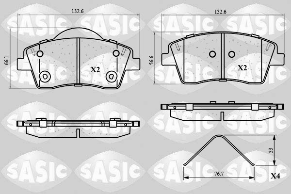 Remblokkenset, schijfrem Sasic 6210160