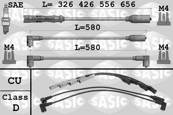 Bougiekabelset Sasic 9286073