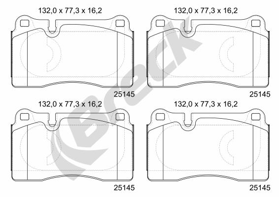 Remblokkenset, schijfrem Breck 25145 00 551 00