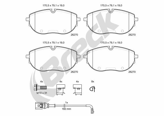 Remblokkenset, schijfrem Breck 26270 00 703 00
