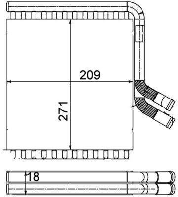 Kachelradiateur Mahle Original AH 167 000P