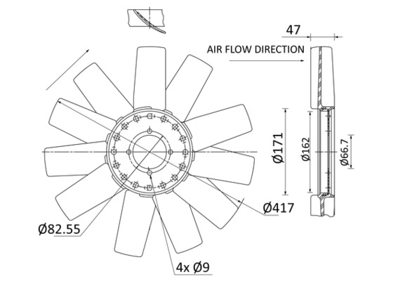 Ventilatorwiel-motorkoeling Mahle Original CFW 90 000P