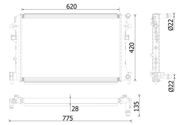 Interkoeler Mahle Original CIR 38 000P