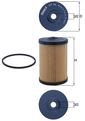 Brandstoffilter Mahle Original KX 68D