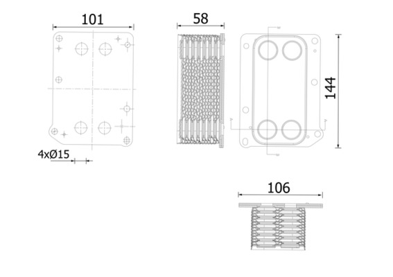 Oliekoeler motorolie Mahle Original CLC 308 000S