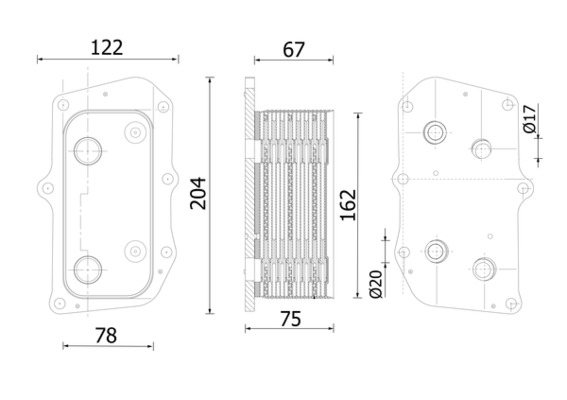 Oliekoeler motorolie Mahle Original CLC 309 000S