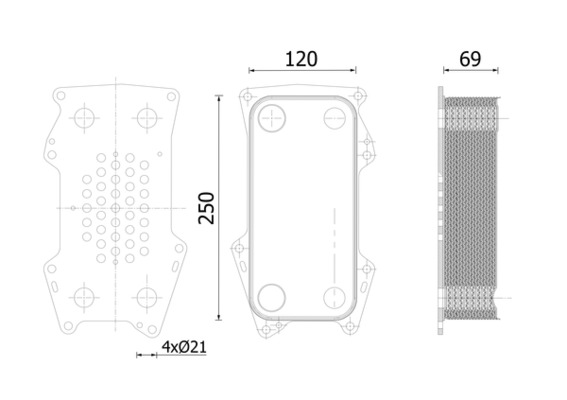 Oliekoeler motorolie Mahle Original CLC 316 000S