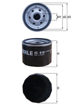 Oliefilter Mahle Original OC 619