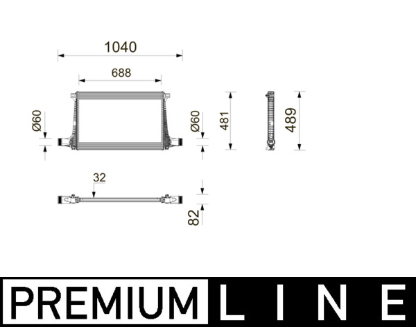 Intercooler, inlaatluchtkoeler Mahle Original CI 743 000P