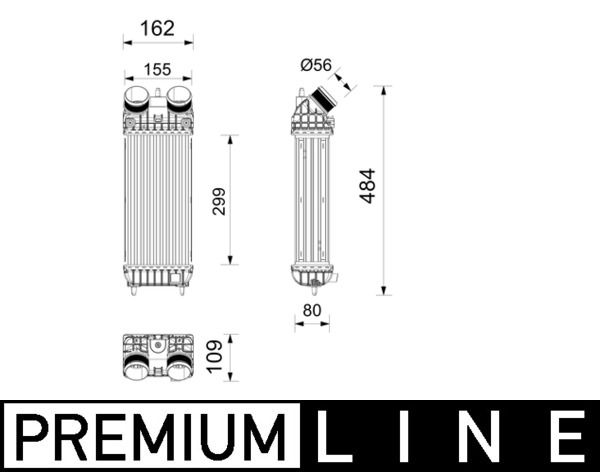 Intercooler, inlaatluchtkoeler Mahle Original CI 744 000P