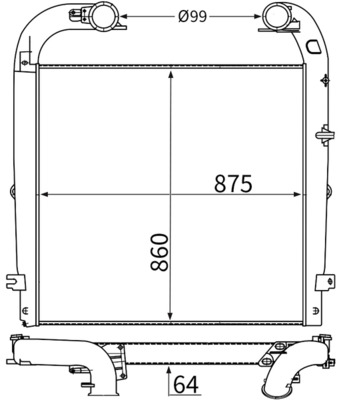 Intercooler, inlaatluchtkoeler Mahle Original CI 749 000S