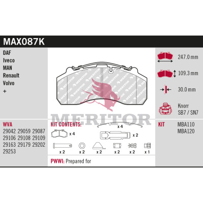 Remblokset Meritor MAX087K