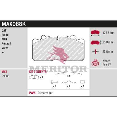 Remblokset Meritor MAX088K