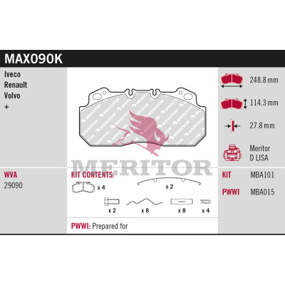 Remblokset Meritor MAX090K