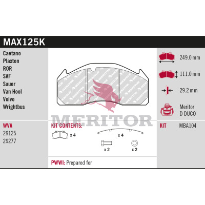Remblokset Meritor MAX125K