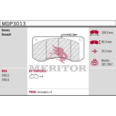 Remblokset Meritor MDP3013