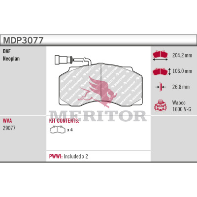 Remblokset Meritor MDP3077
