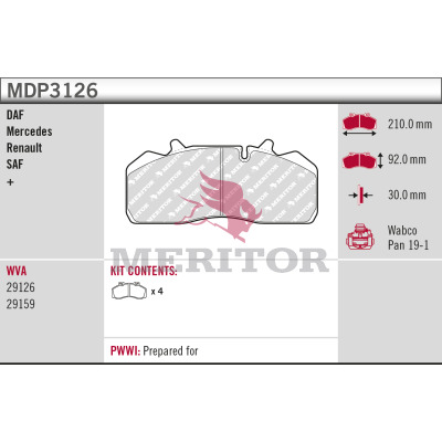 Remblokset Meritor MDP3126