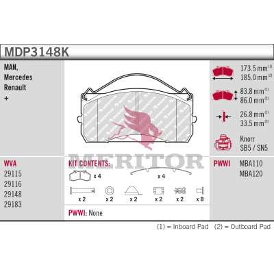 Remblokset Meritor MDP3148K