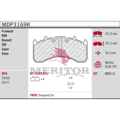 Remblokset Meritor MDP3169K
