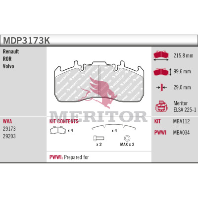 Remblokset Meritor MDP3173K