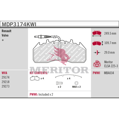 Remblokset Meritor MDP3174KWI