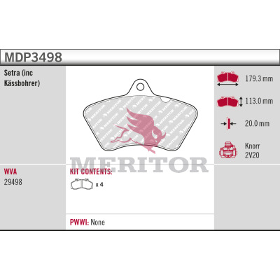 Remblokset Meritor MDP3498