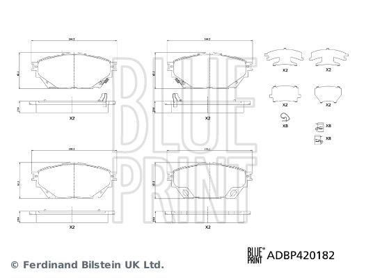 Remblokkenset, schijfrem Blue Print ADBP420182