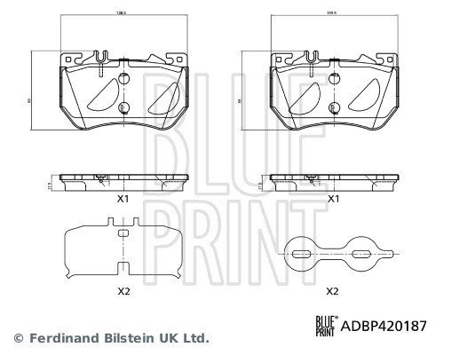 Remblokkenset, schijfrem Blue Print ADBP420187