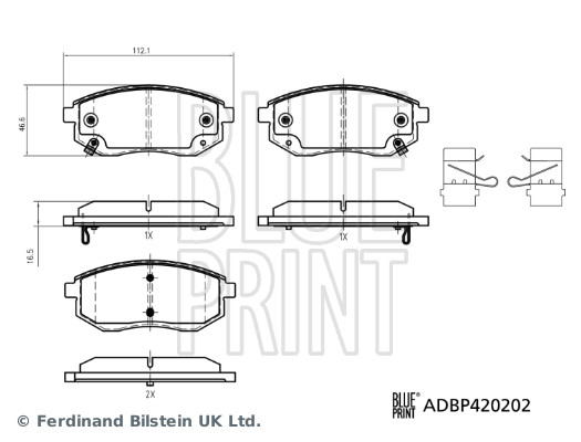 Remblokkenset, schijfrem Blue Print ADBP420202