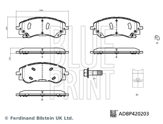 Remblokkenset, schijfrem Blue Print ADBP420203