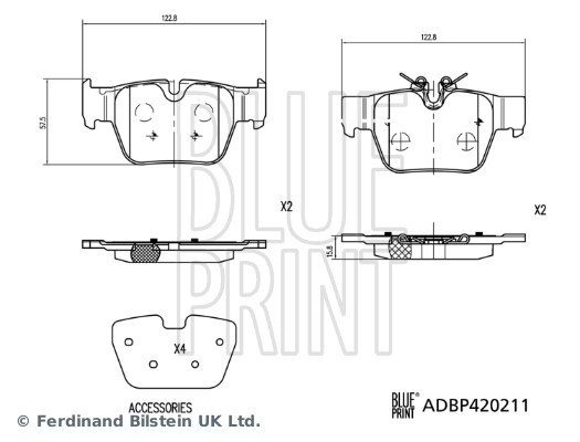 Remblokkenset, schijfrem Blue Print ADBP420211