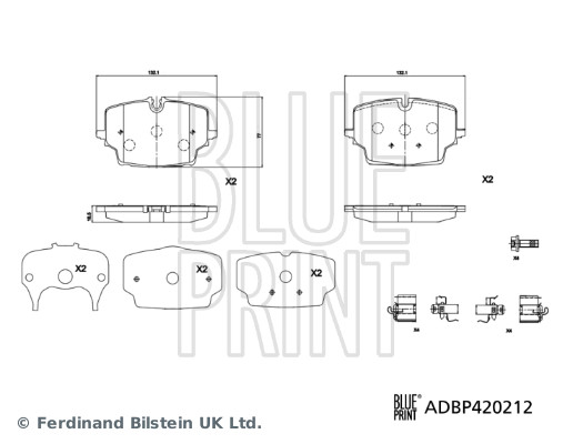 Remblokkenset, schijfrem Blue Print ADBP420212