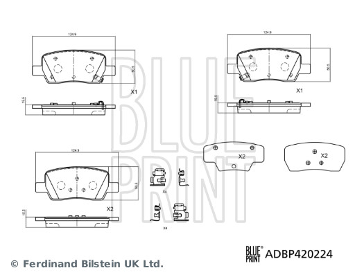 Remblokkenset, schijfrem Blue Print ADBP420224