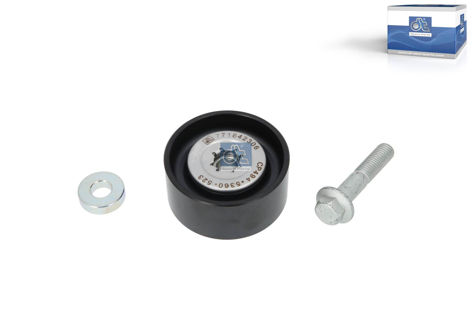 Geleide rol/omdraairol, Poly V-riem Dt Spare Parts 3.34523SP