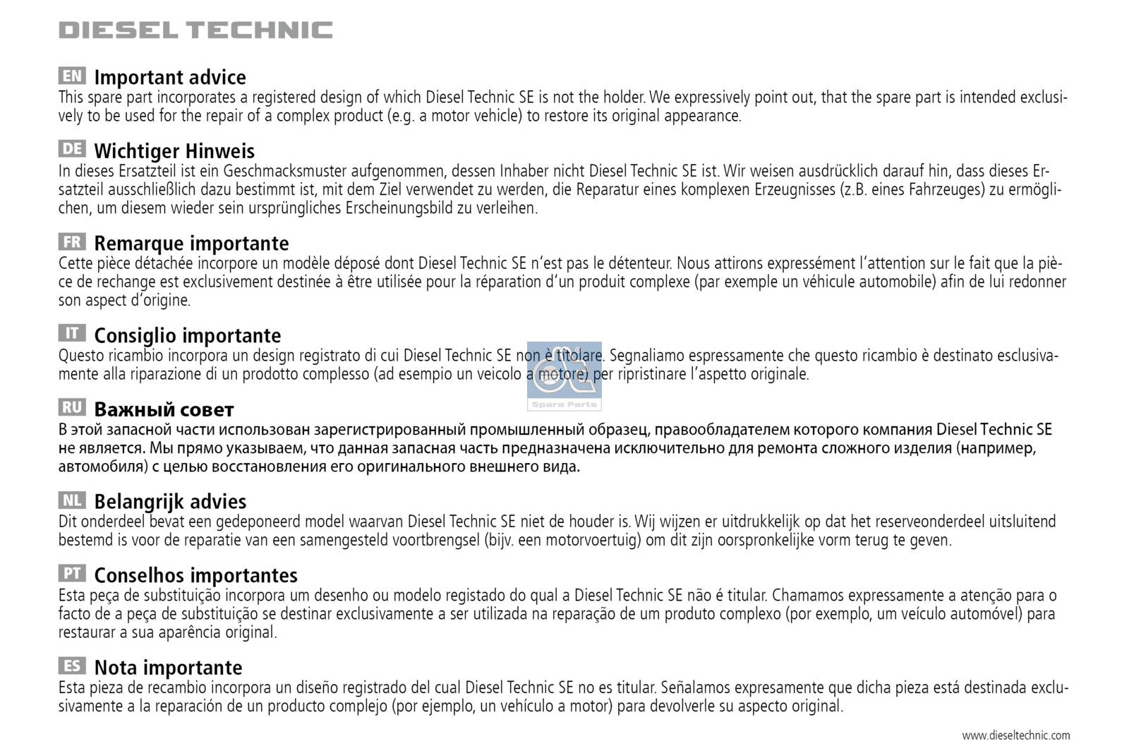 Mistachterlicht Dt Spare Parts 1.21932SP