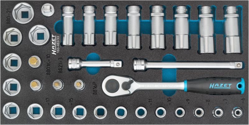 Steeksleutelset Hazet 163-483/33